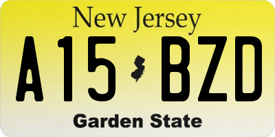 NJ license plate A15BZD