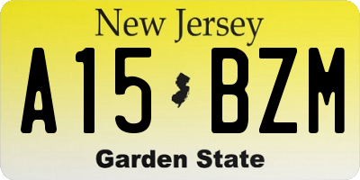 NJ license plate A15BZM