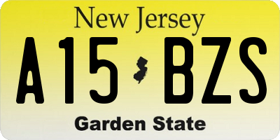 NJ license plate A15BZS