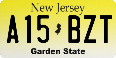 NJ license plate A15BZT