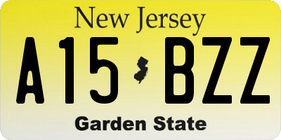 NJ license plate A15BZZ