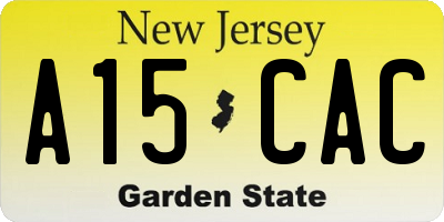NJ license plate A15CAC
