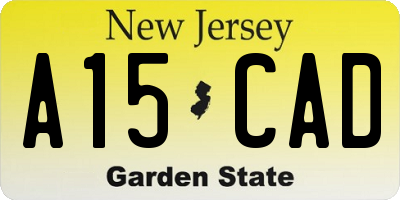 NJ license plate A15CAD