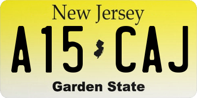NJ license plate A15CAJ