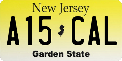 NJ license plate A15CAL