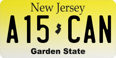 NJ license plate A15CAN