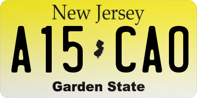NJ license plate A15CAO