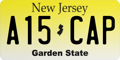 NJ license plate A15CAP