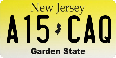 NJ license plate A15CAQ