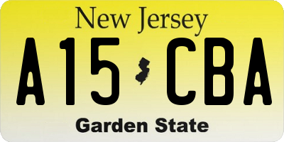 NJ license plate A15CBA