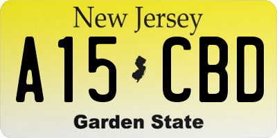 NJ license plate A15CBD