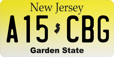 NJ license plate A15CBG