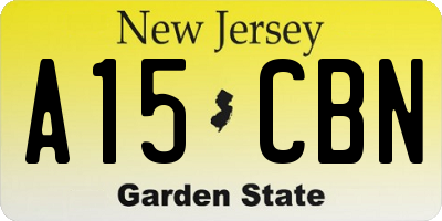 NJ license plate A15CBN
