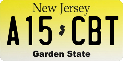 NJ license plate A15CBT