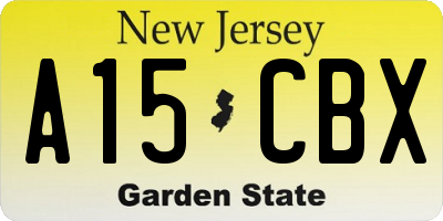 NJ license plate A15CBX