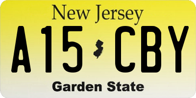 NJ license plate A15CBY