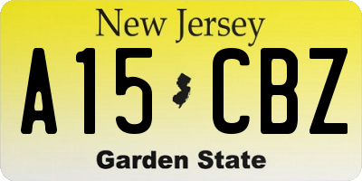 NJ license plate A15CBZ