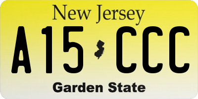 NJ license plate A15CCC