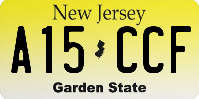 NJ license plate A15CCF