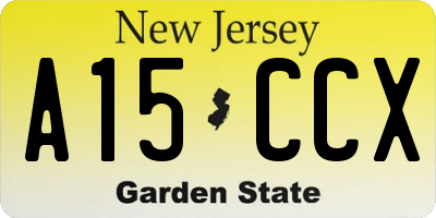 NJ license plate A15CCX