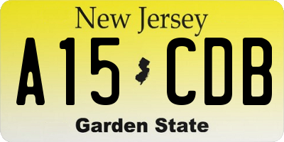 NJ license plate A15CDB