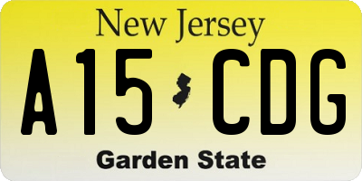 NJ license plate A15CDG