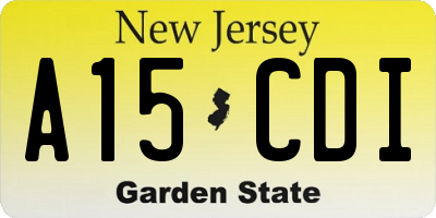 NJ license plate A15CDI
