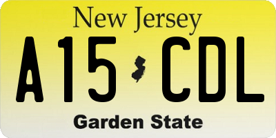 NJ license plate A15CDL