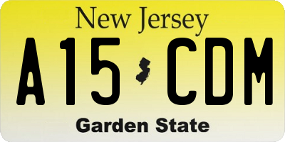 NJ license plate A15CDM
