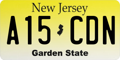 NJ license plate A15CDN