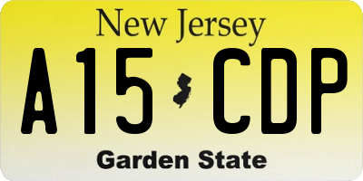 NJ license plate A15CDP