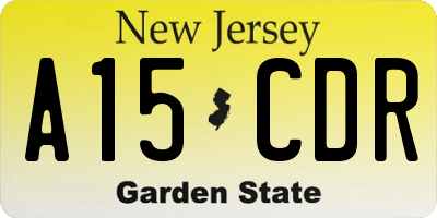 NJ license plate A15CDR
