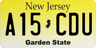 NJ license plate A15CDU