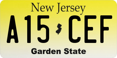 NJ license plate A15CEF