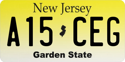 NJ license plate A15CEG