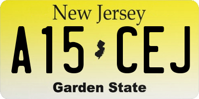 NJ license plate A15CEJ