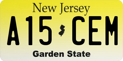 NJ license plate A15CEM