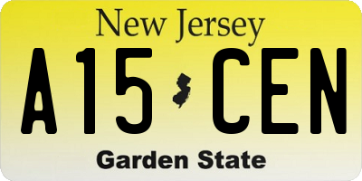 NJ license plate A15CEN