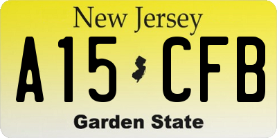 NJ license plate A15CFB