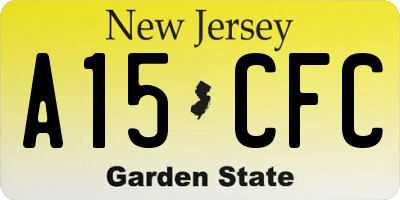 NJ license plate A15CFC