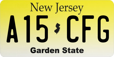 NJ license plate A15CFG