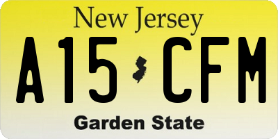 NJ license plate A15CFM