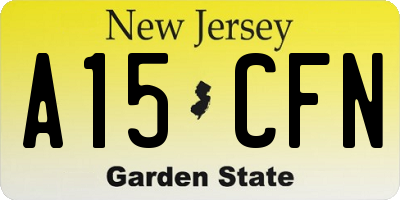 NJ license plate A15CFN