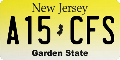NJ license plate A15CFS