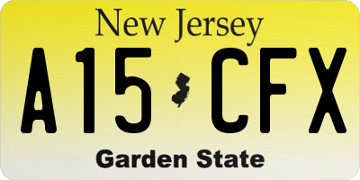 NJ license plate A15CFX