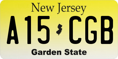 NJ license plate A15CGB