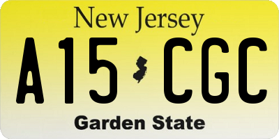 NJ license plate A15CGC