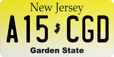 NJ license plate A15CGD