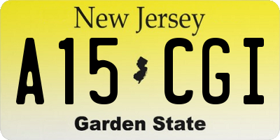 NJ license plate A15CGI