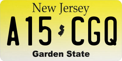 NJ license plate A15CGQ
